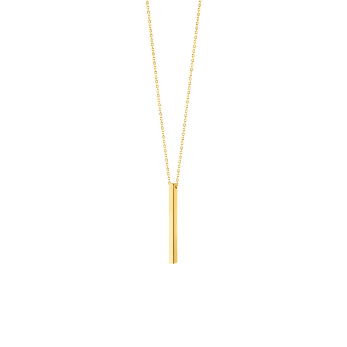Engravable Gold Cube Pendant view 1