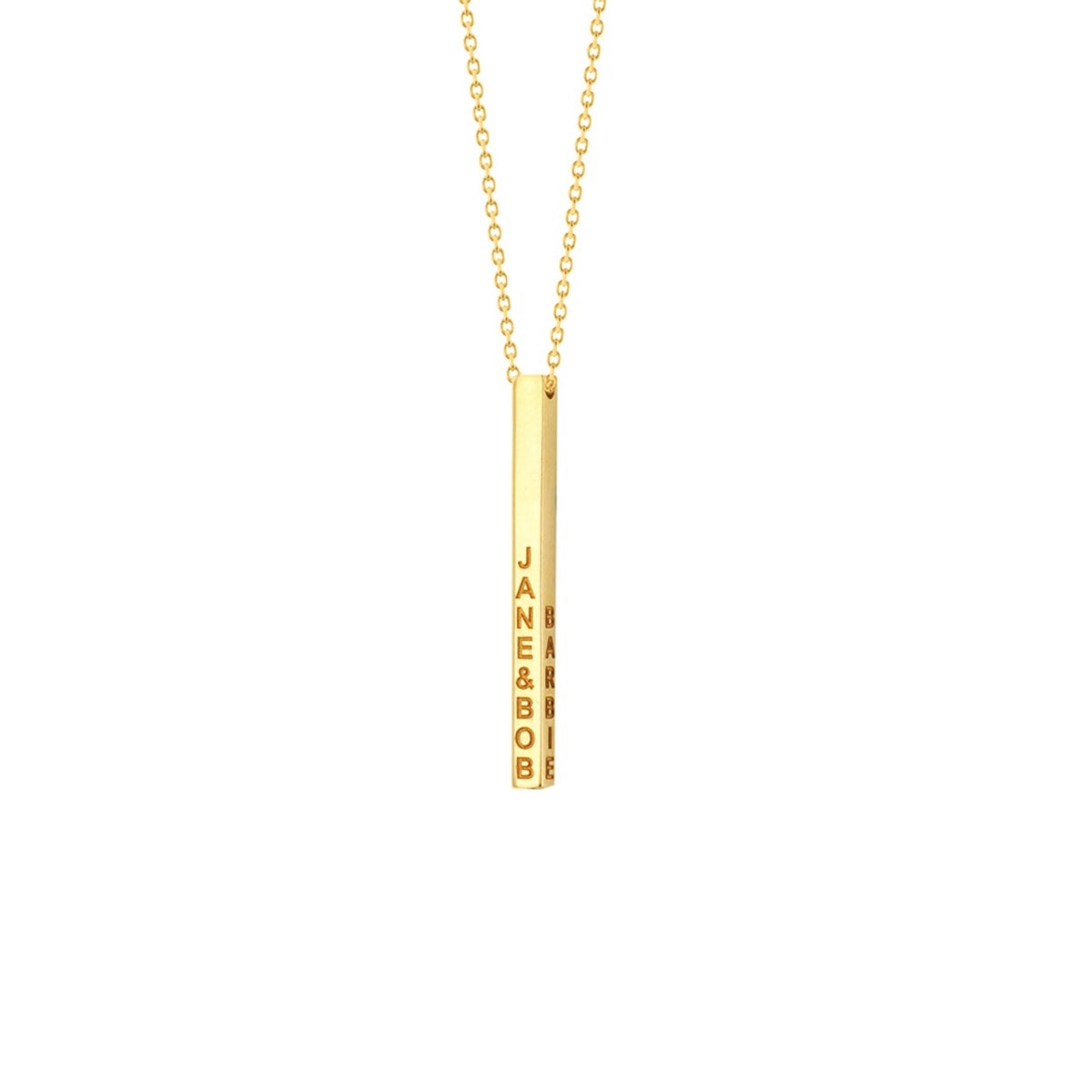 Engravable Gold Cube Pendant - alternate view