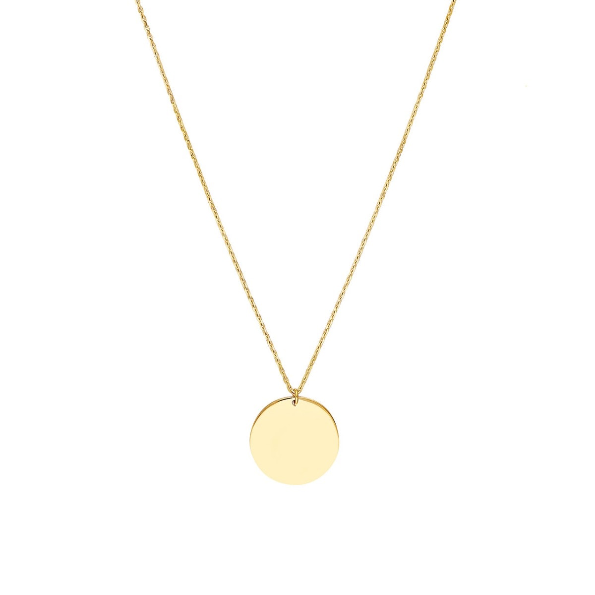 Engravable Disc Pendant Necklace view 1