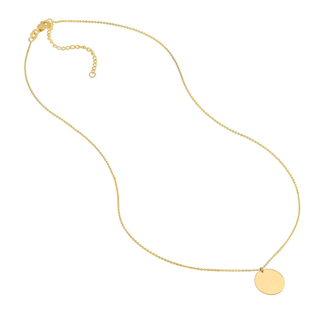Engravable Disc Pendant Necklace view 5