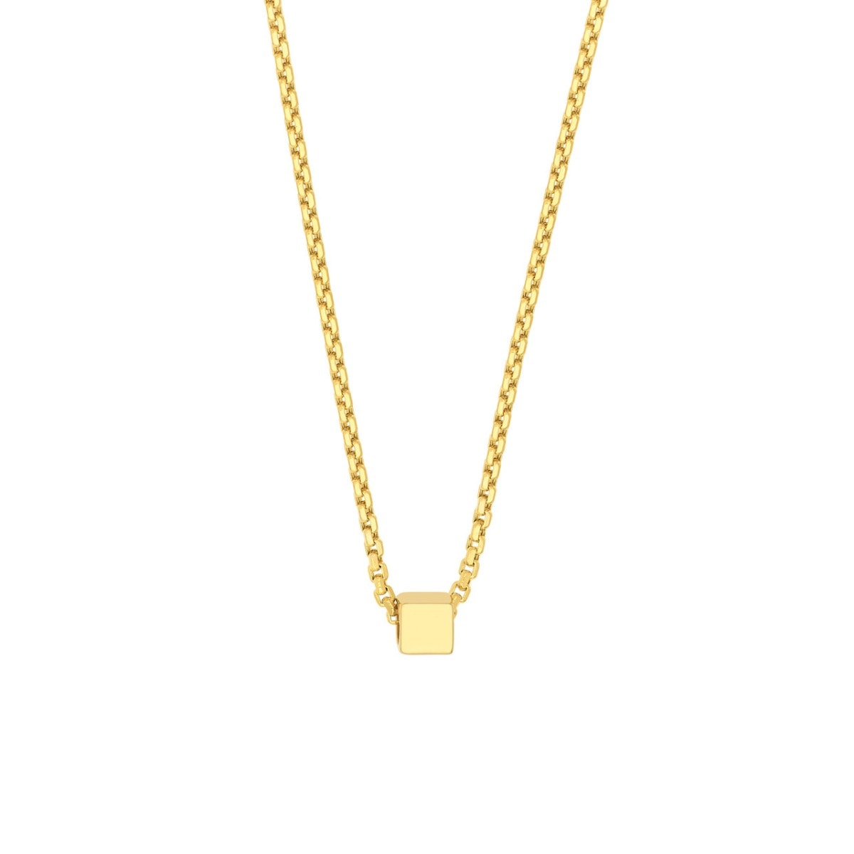 Engravable Gold Square Necklace view 1