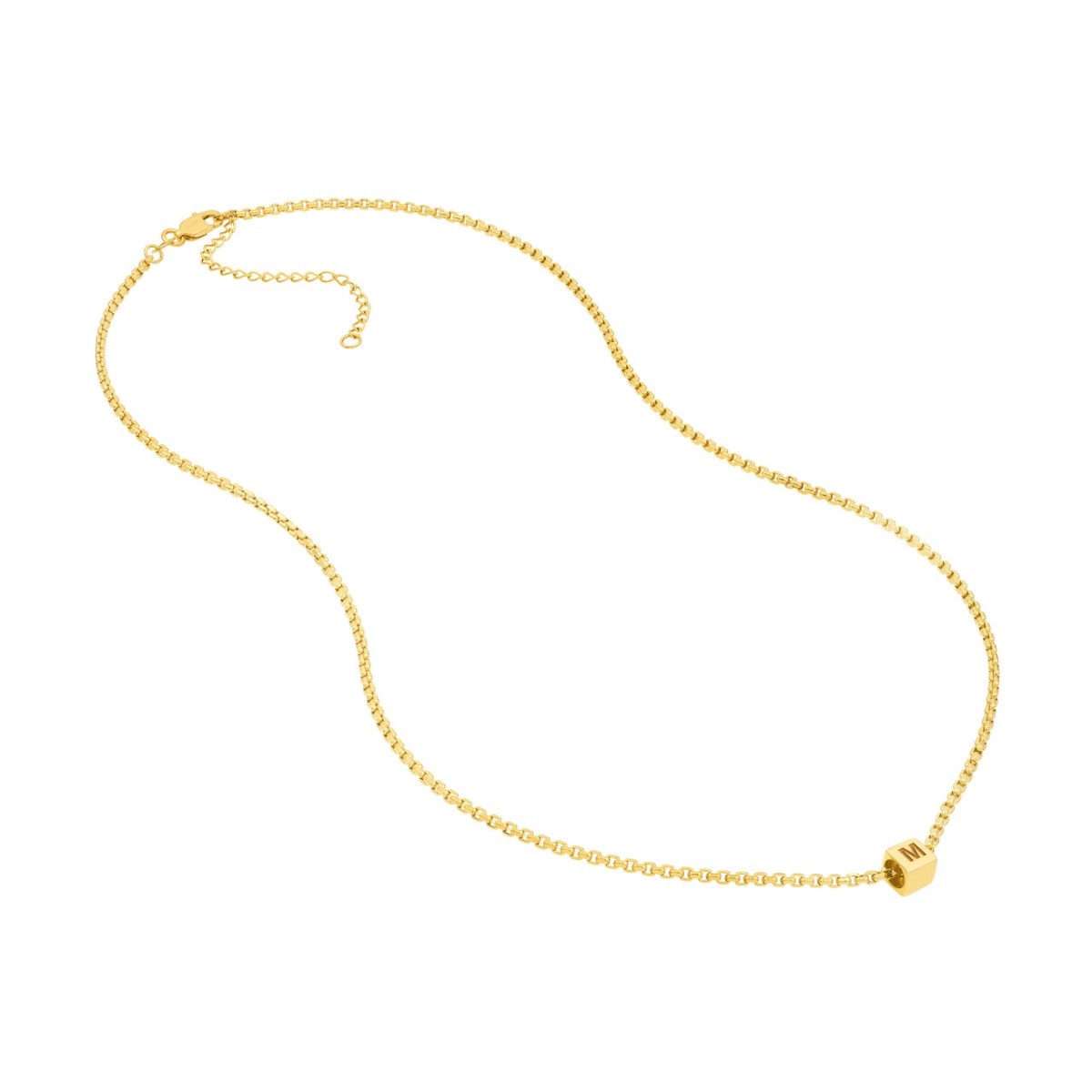 Engravable Gold Square Necklace view 3