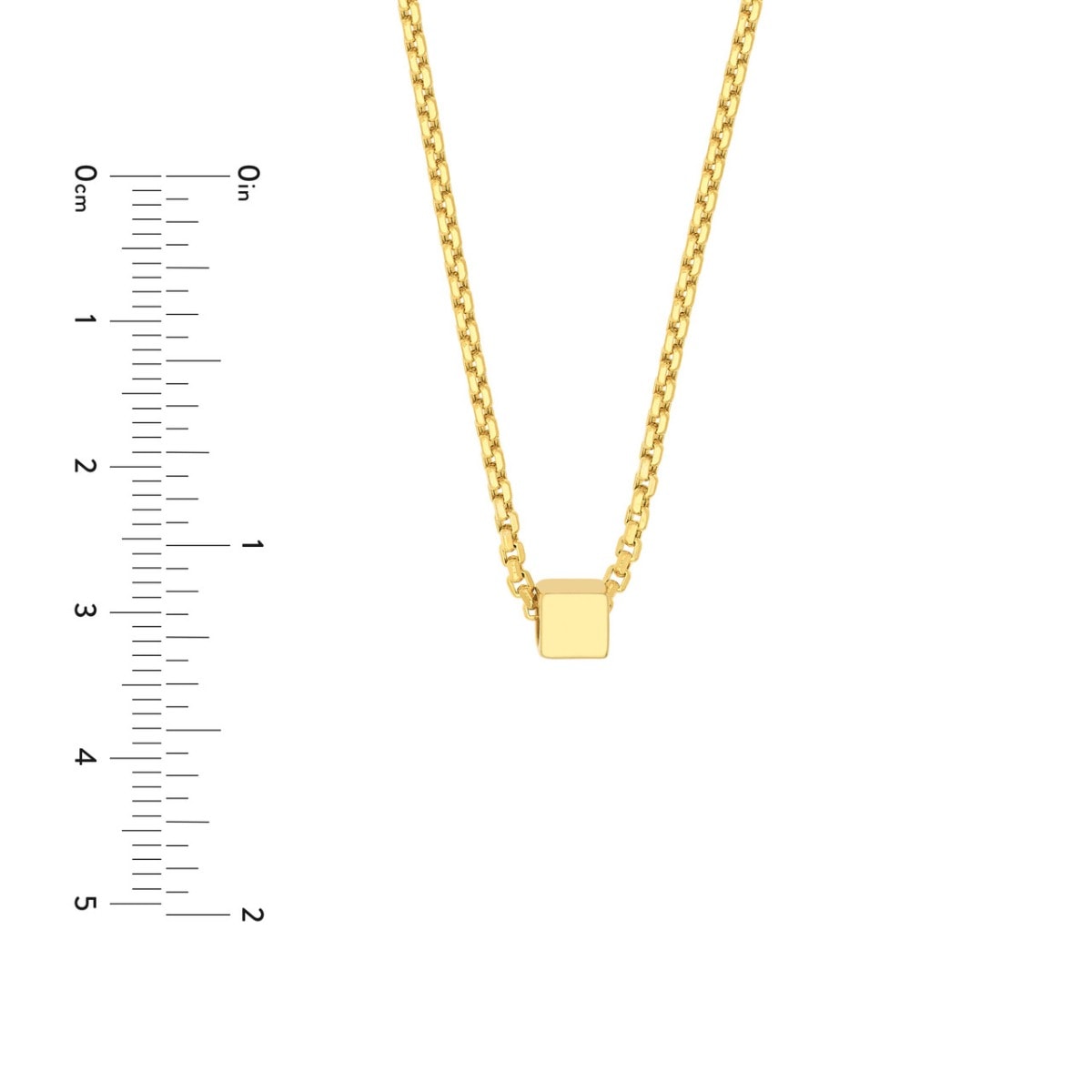 Engravable Gold Square Necklace view 5