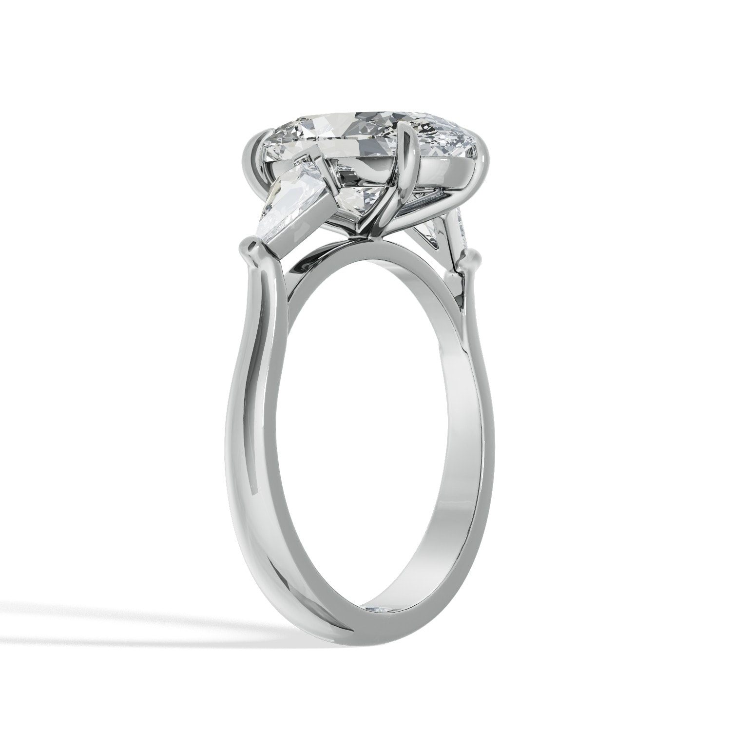 Oval and Kite side Lab Grown stones Diamond Engagement Ring view 26