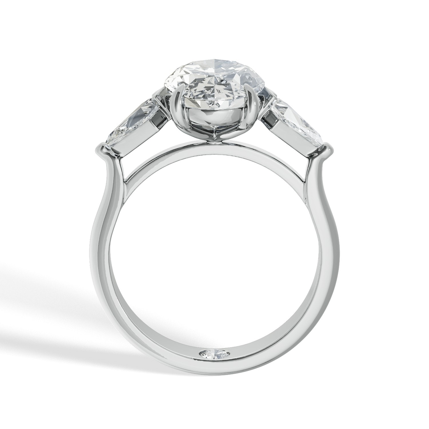 Oval and Kite side Lab Grown stones Diamond Engagement Ring view 27