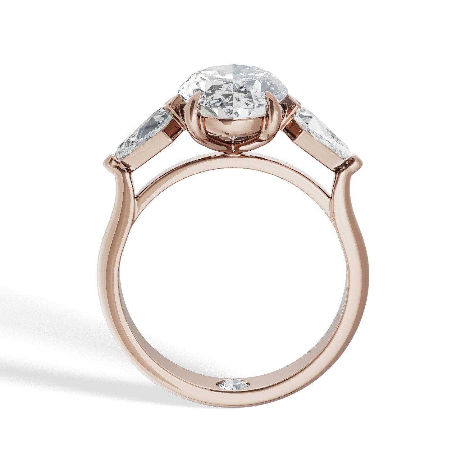 Oval and Kite side Lab Grown stones Diamond Engagement Ring view 20