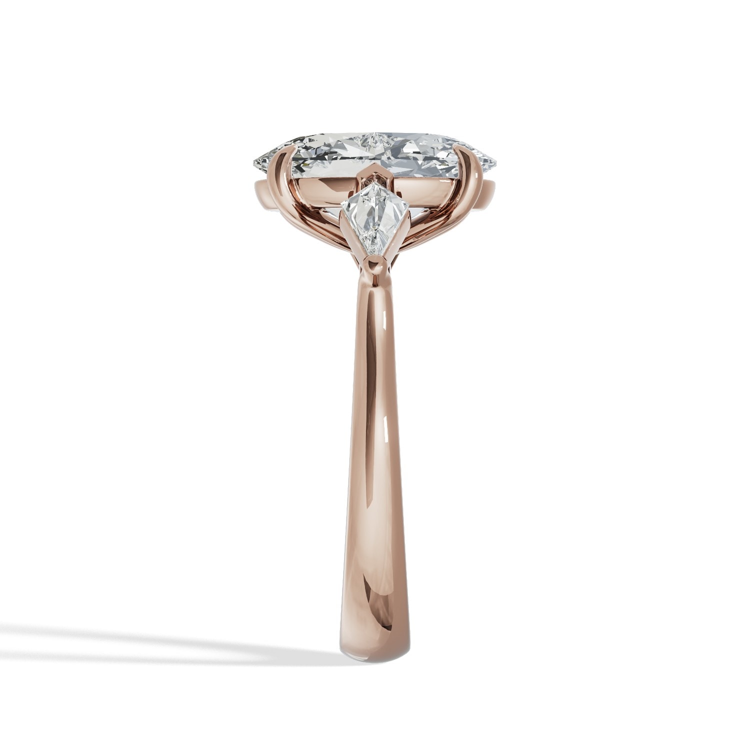 Oval and Kite side Lab Grown stones Diamond Engagement Ring view 21