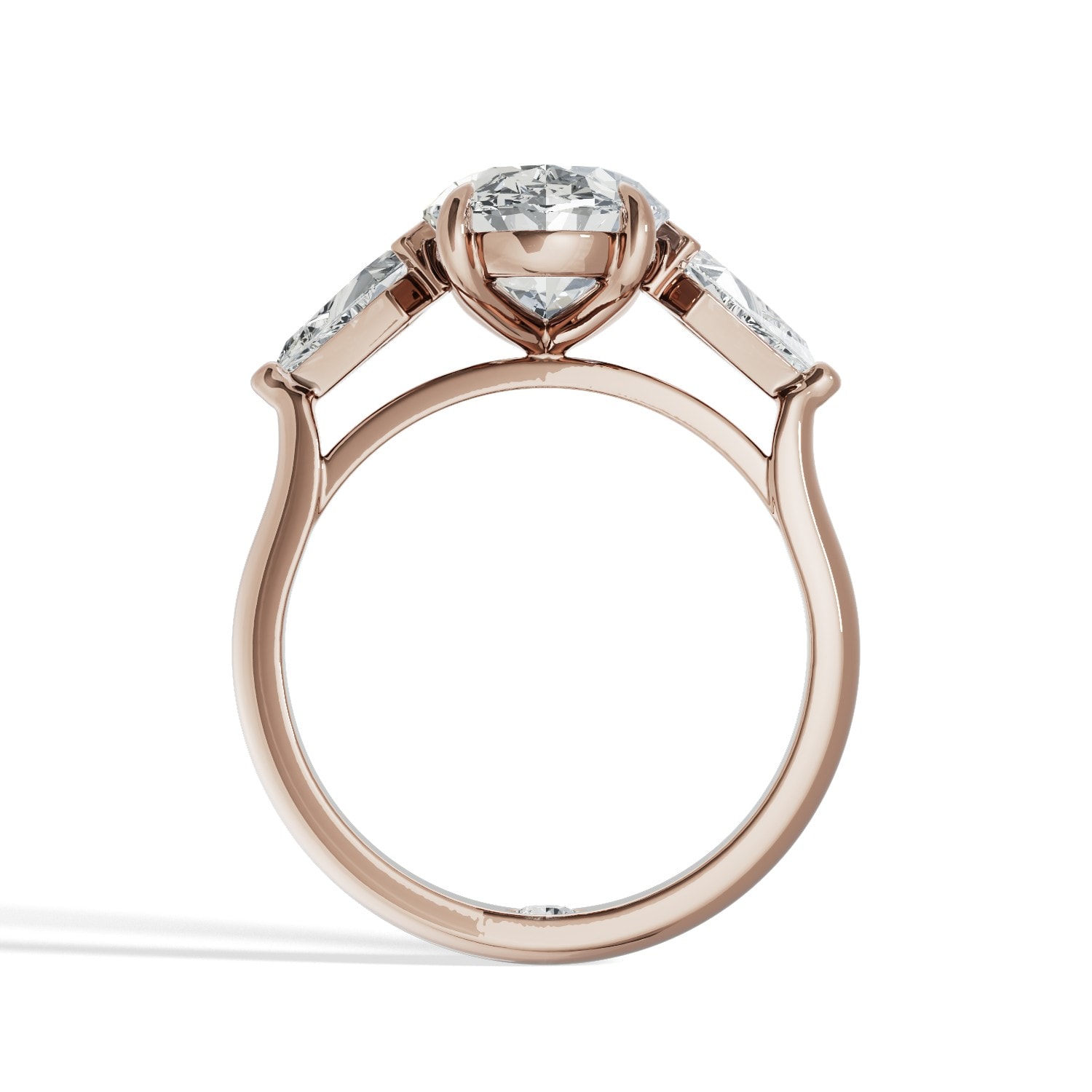 Oval and Kite side Lab Grown stones Diamond Engagement Ring view 22