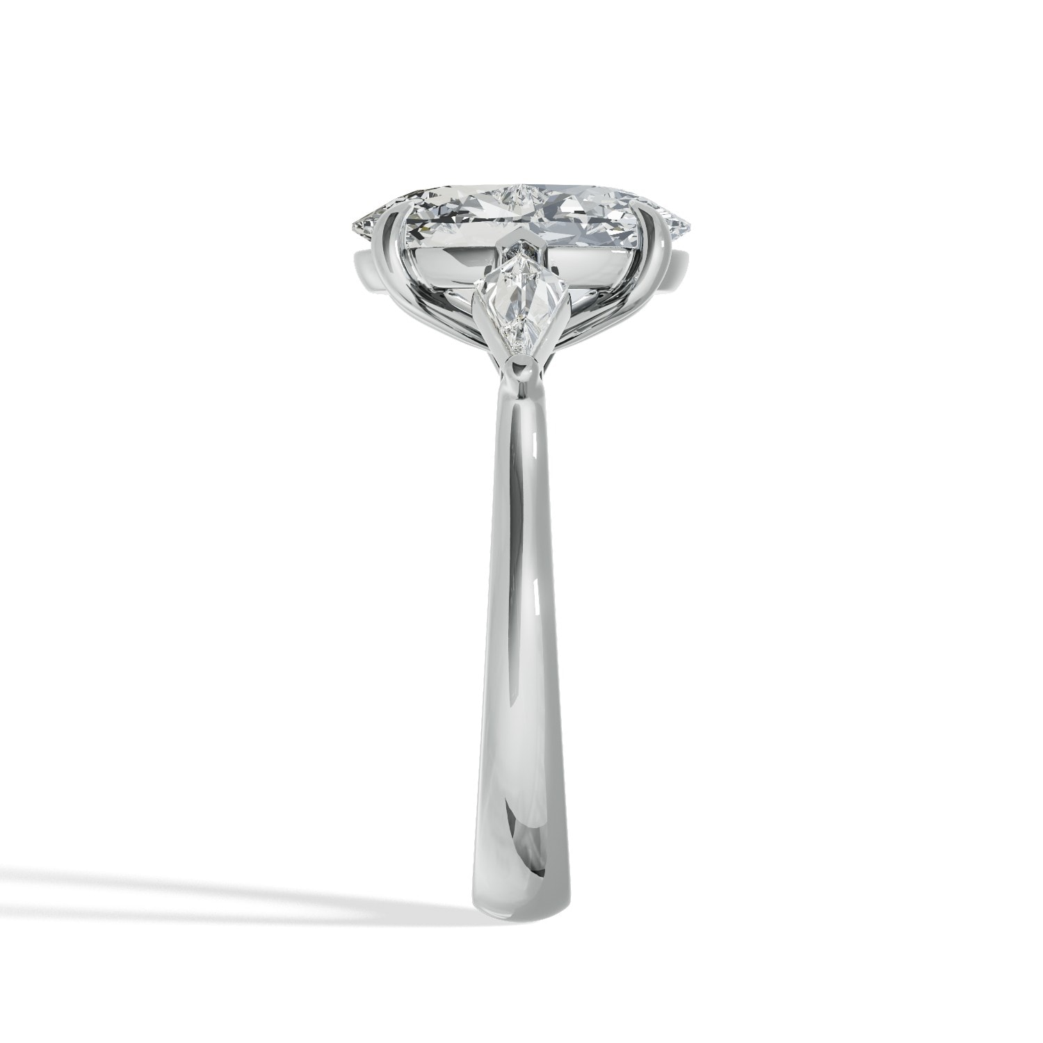Oval and Kite side Lab Grown stones Diamond Engagement Ring view 35