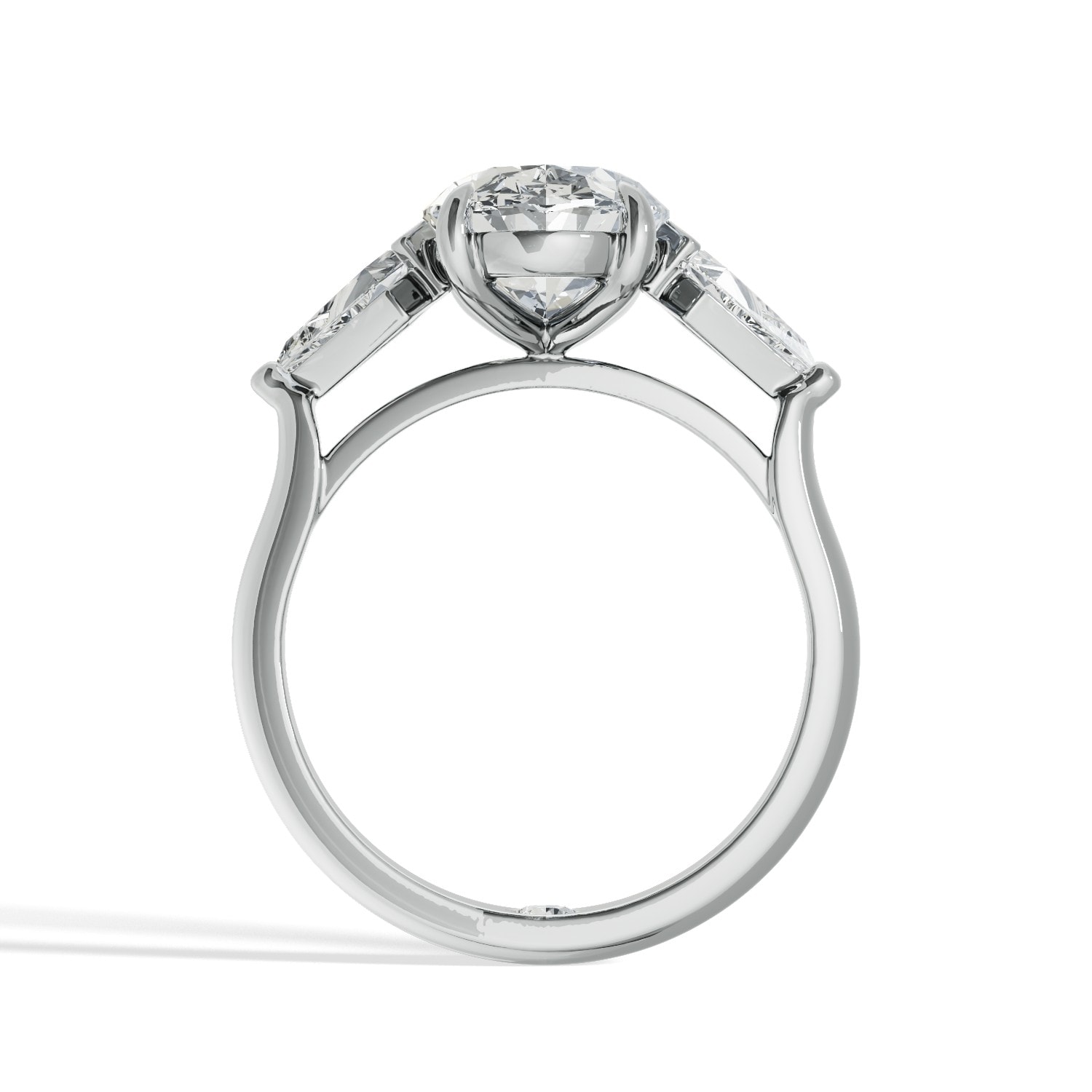 Oval and Kite side Lab Grown stones Diamond Engagement Ring view 36