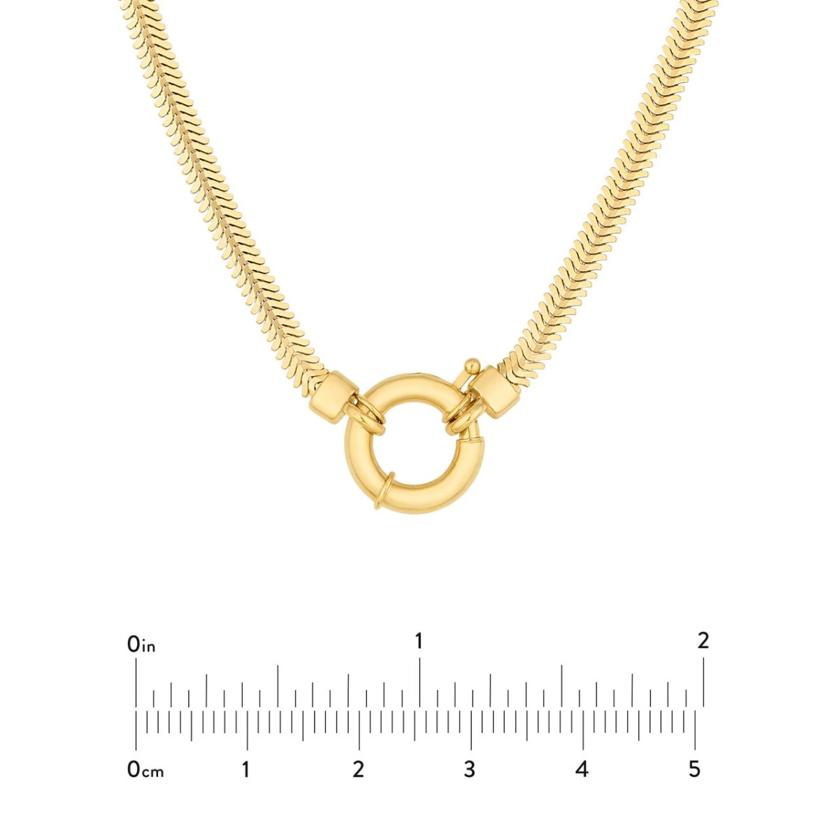 Gold Fancy Lock Snake Necklace view 5