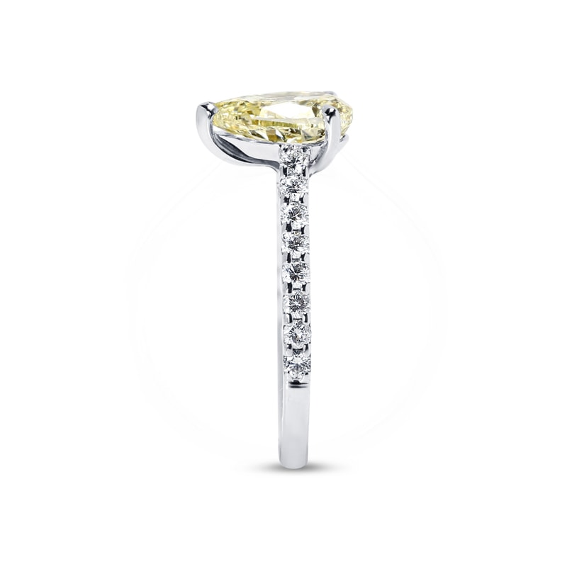 Yellow Pear Shape Diamond Fishtail Setting Engagement Ring view 4