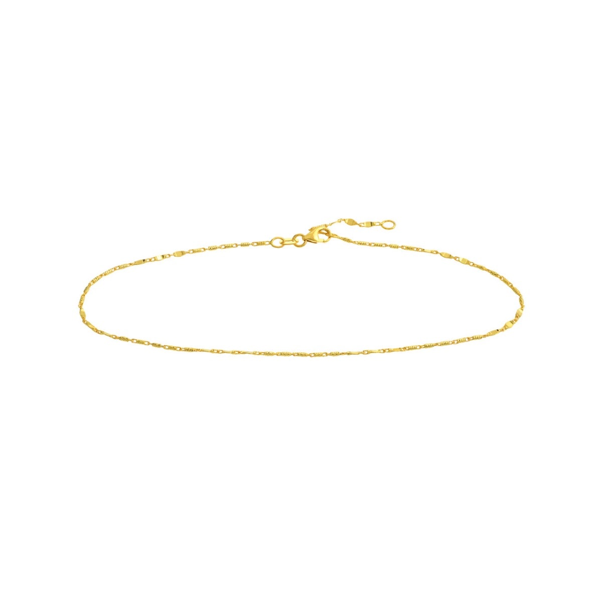 Flat Cut Chain Gold Anklet view 1