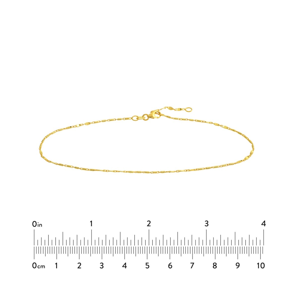 Flat Cut Chain Gold Anklet view 5