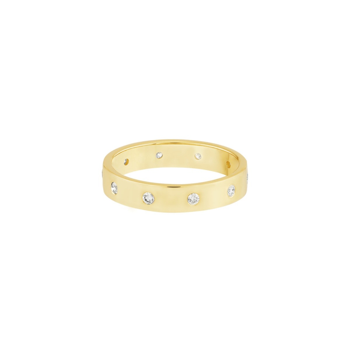 Sleek Diamond Gold Band view 1