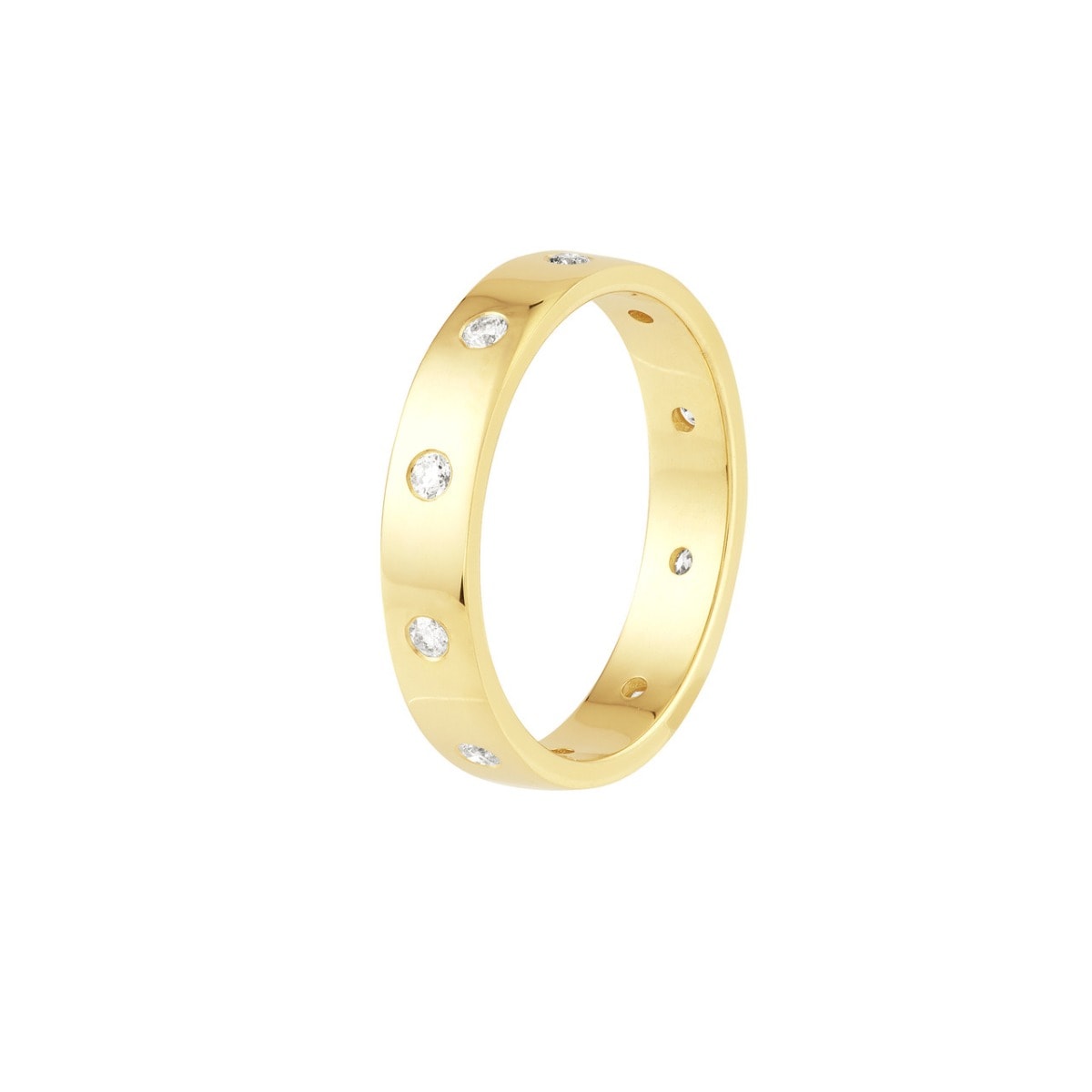 Sleek Diamond Gold Band view 3