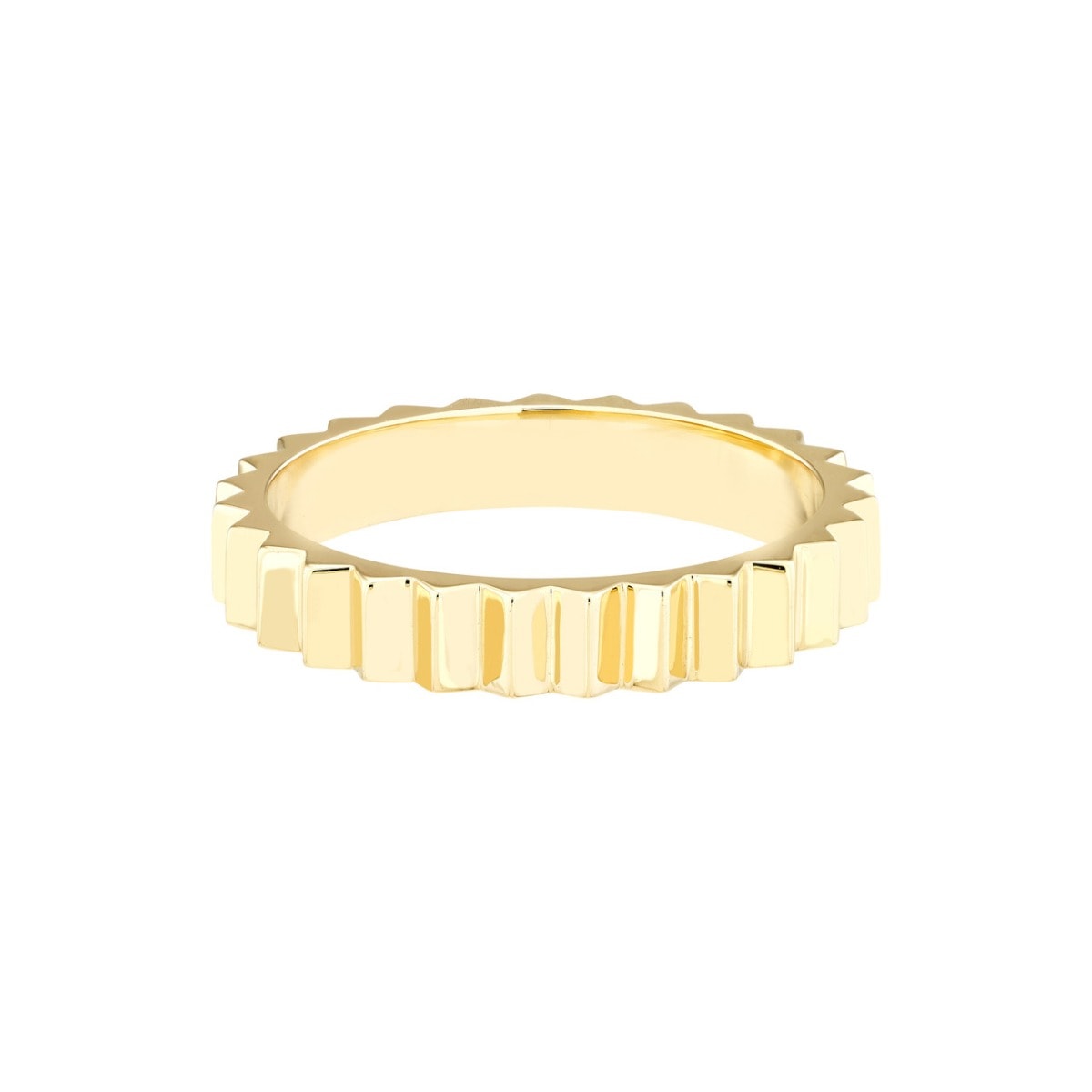 Gold Fluted Band Ring view 1