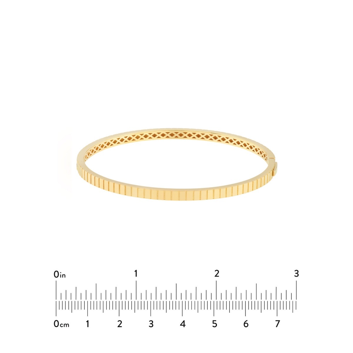 Fluted Hinge Weave Gold Bangle view 6