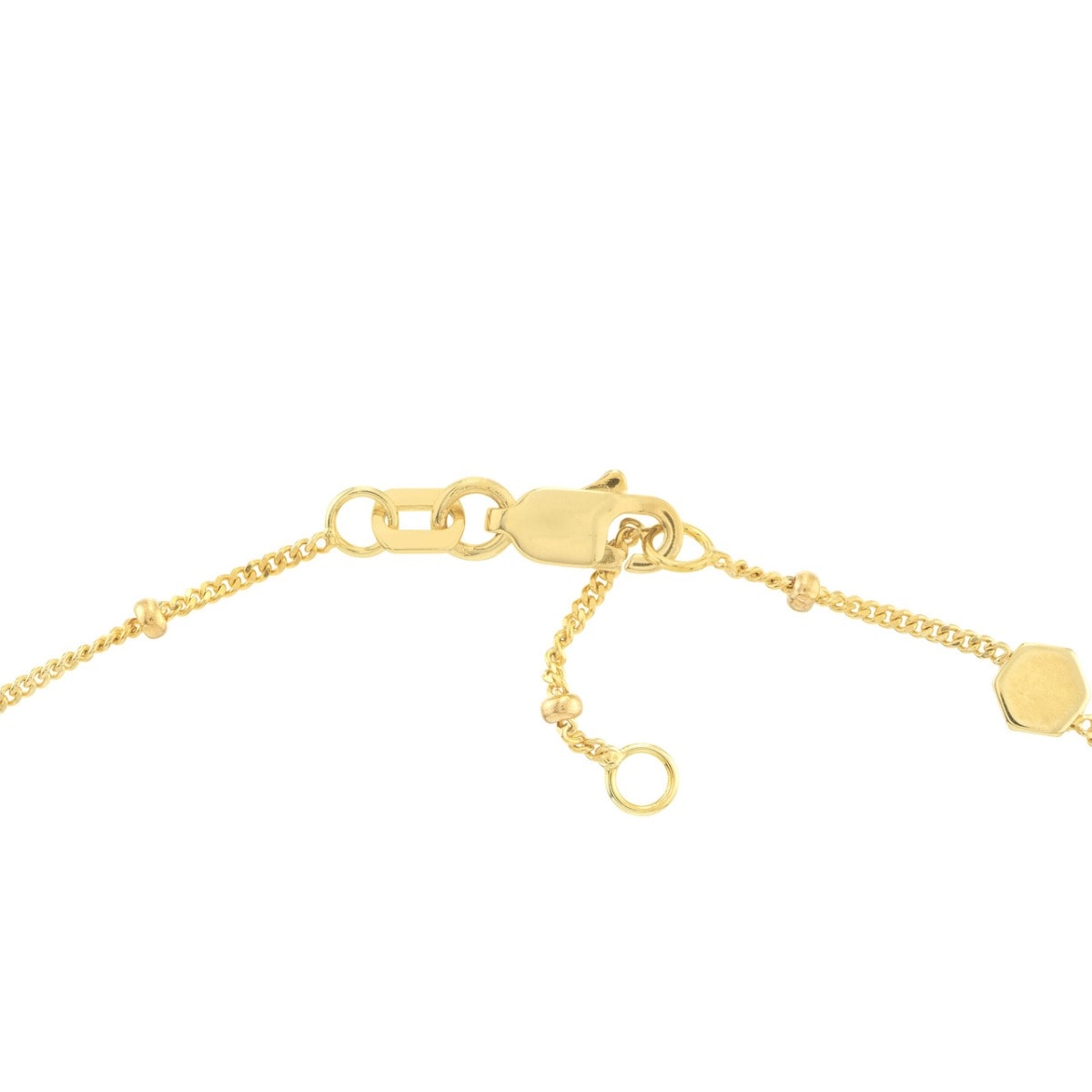 Fluted/Polished Gold Hexagon Anklet view 4