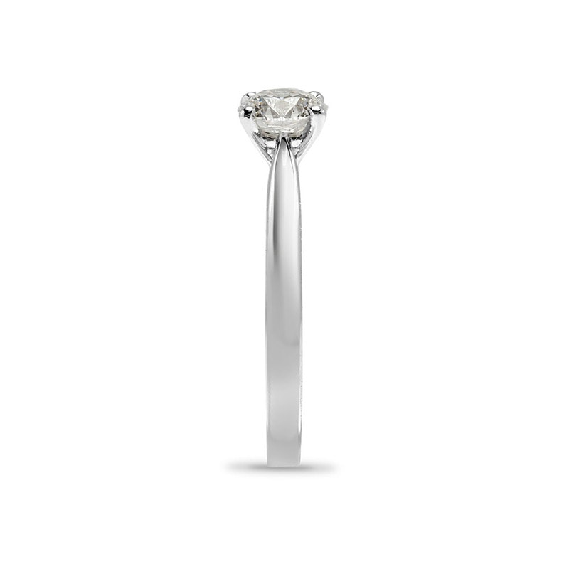 Traditional Four Claw Round Solitaire Diamond Engagement Ring view 4