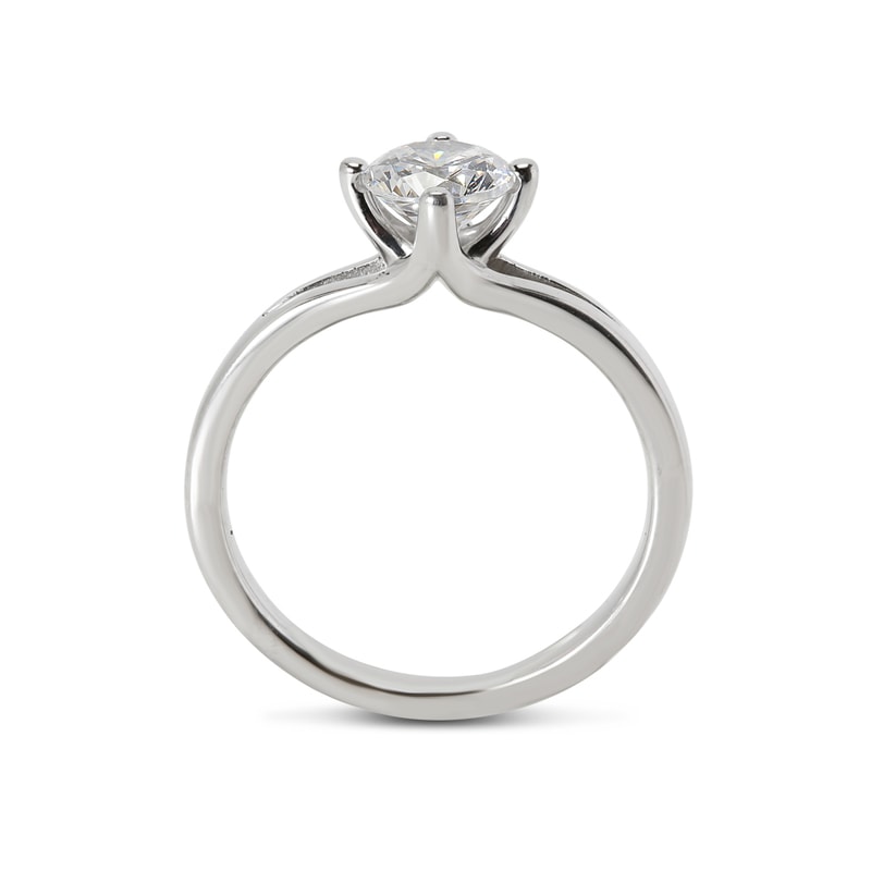 North East West South Lab Grown Cut Round Diamond Engagement Ring view 3