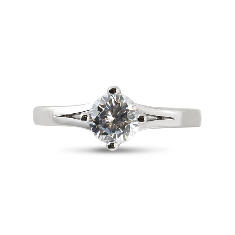 North East West South Lab Grown Cut Round Diamond Engagement Ring view 1