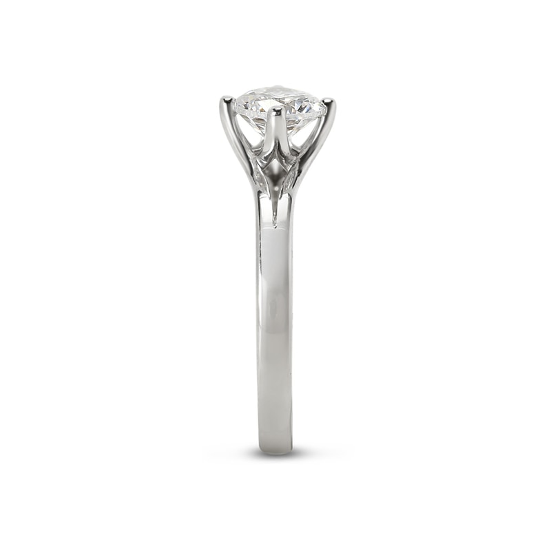 North East West South Lab Grown Cut Round Diamond Engagement Ring view 4