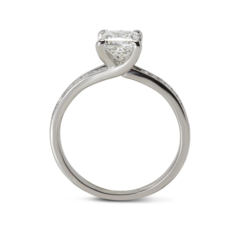 Princess Shape Channel Setting Diamond Engagement Ring view 3