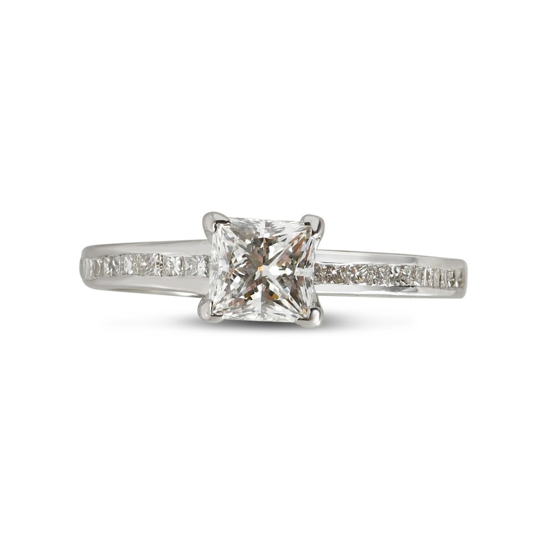 Princess Shape Channel Setting Diamond Engagement Ring view 1