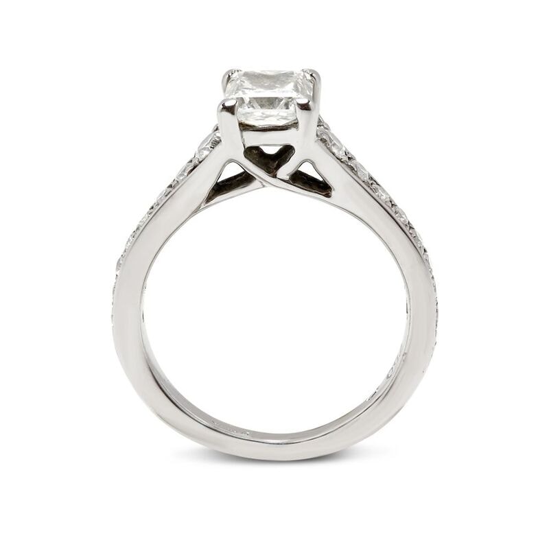 Reversed Tapered Princess Shape Engagement Ring view 3