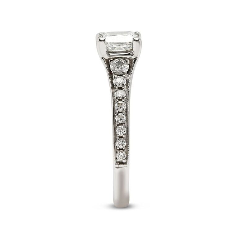 Reversed Tapered Princess Shape Engagement Ring view 4