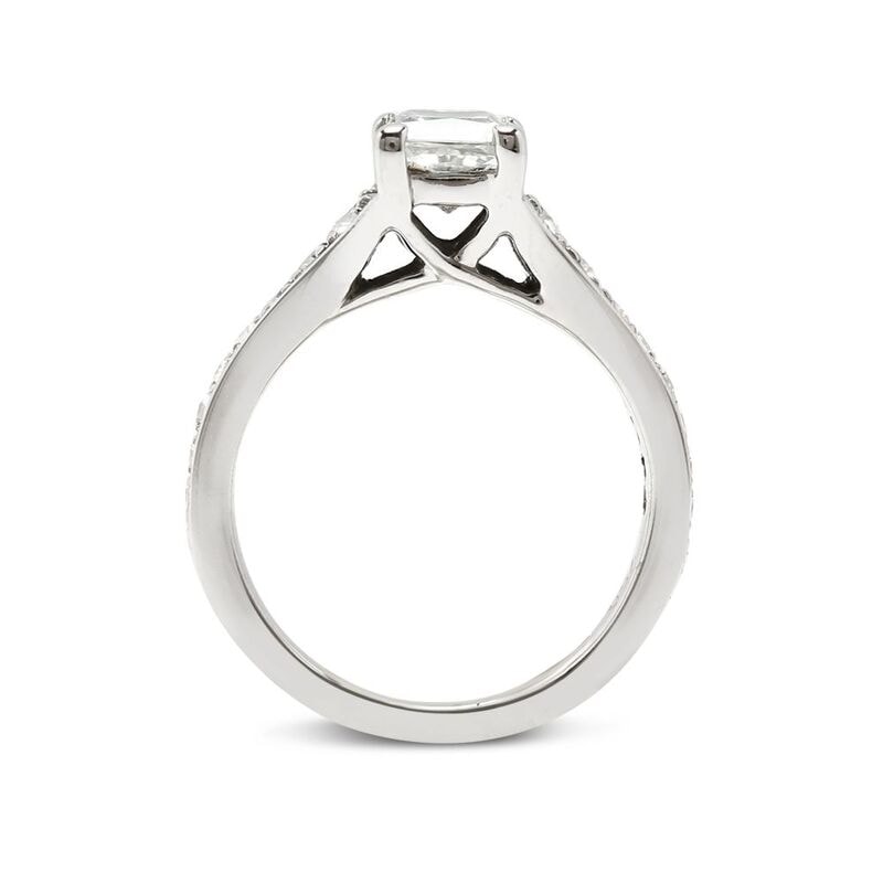 Reversed Tapered Princess Shape Engagement Ring view 5