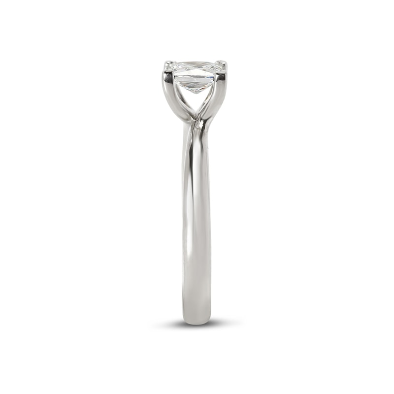 Princess Shape Twist Solitaire Lab Grown Diamond Engagement Ring view 4