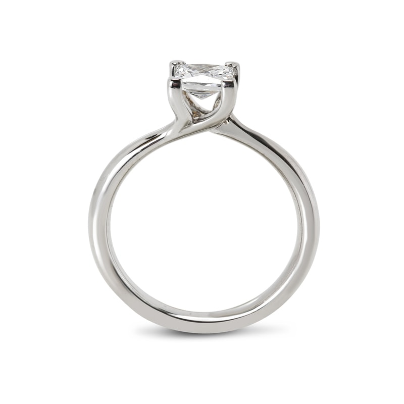 Princess Shape Twist Solitaire Lab Grown Diamond Engagement Ring view 3