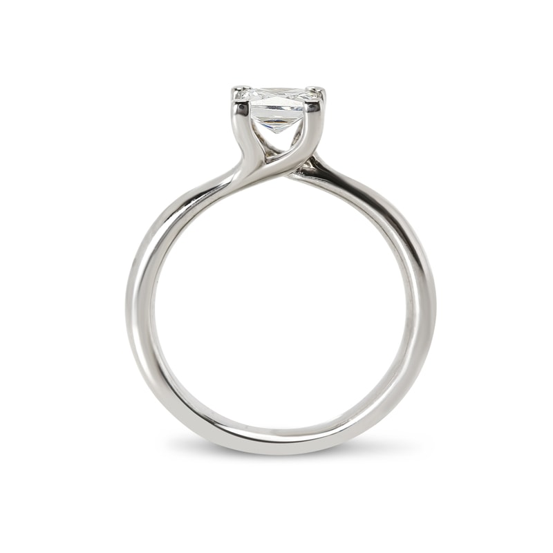 Princess Shape Twist Solitaire Lab Grown Diamond Engagement Ring view 5