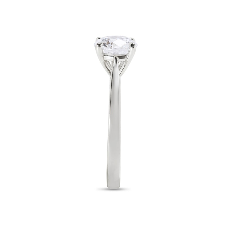 Raised Round Shape Solitaire Diamond Engagement Ring view 4