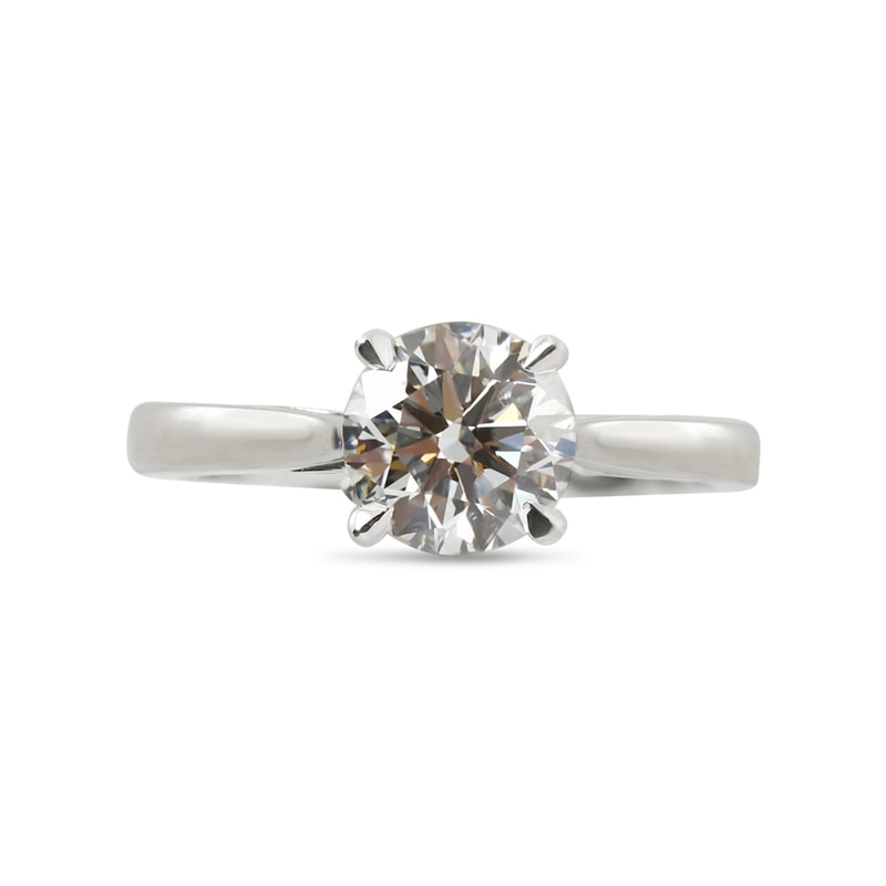 Raised Round Shape Solitaire Lab Grown Diamond Engagement Ring view 1