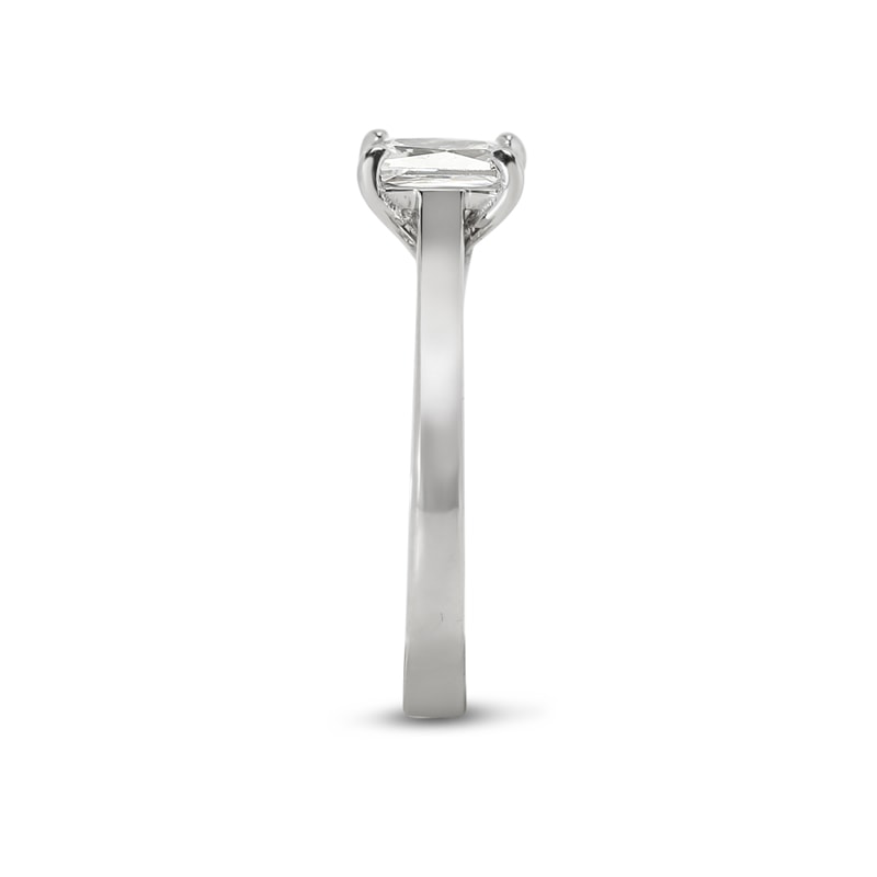 Emerald Cut Solitaire Lab Grown Diamond Engagement Ring view 4
