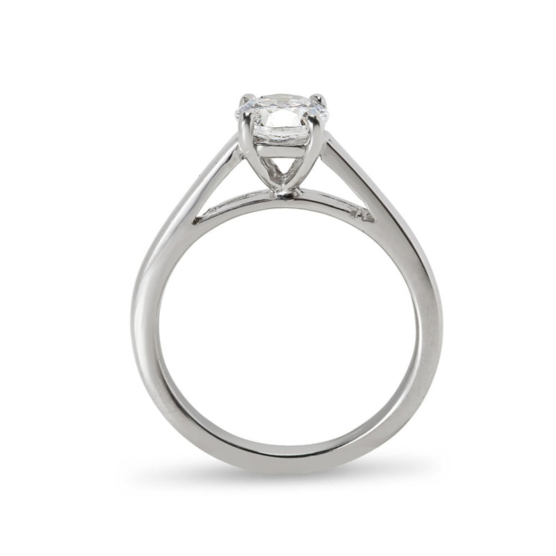 Four Claw Platinum Solitaire Round Shape Diamond Engagement Ring view 4