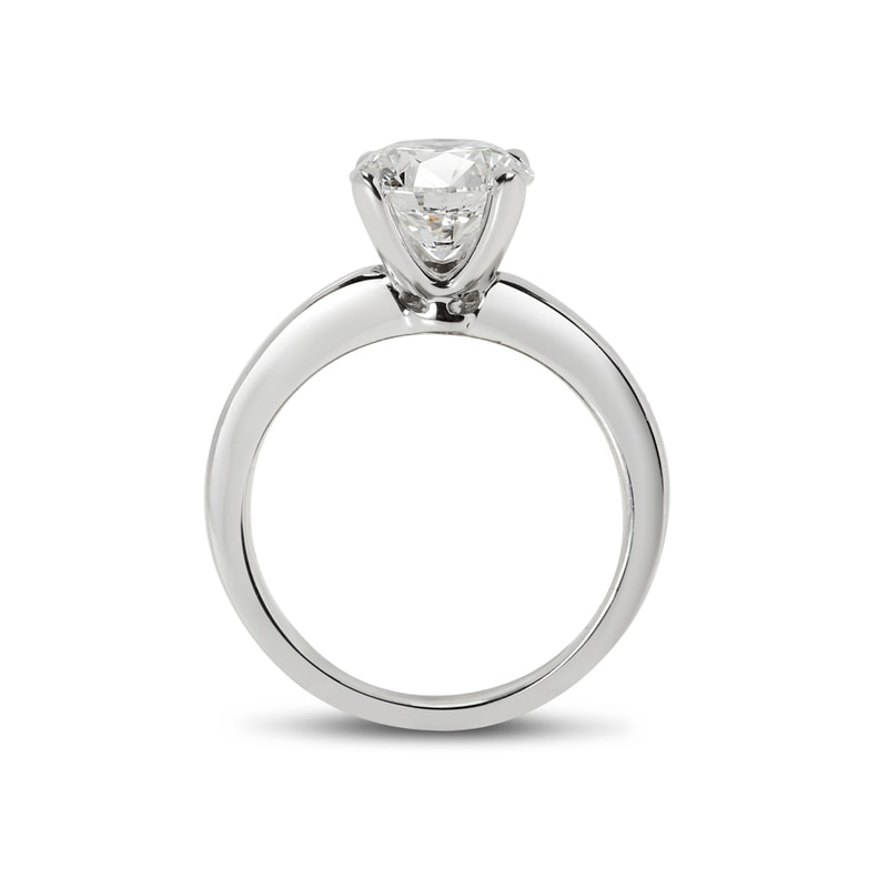 Straight Band Round Lab Grown Diamond Engagement Ring view 3