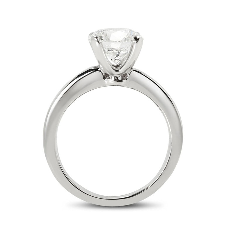 Straight Band Round Lab Grown Diamond Engagement Ring view 5