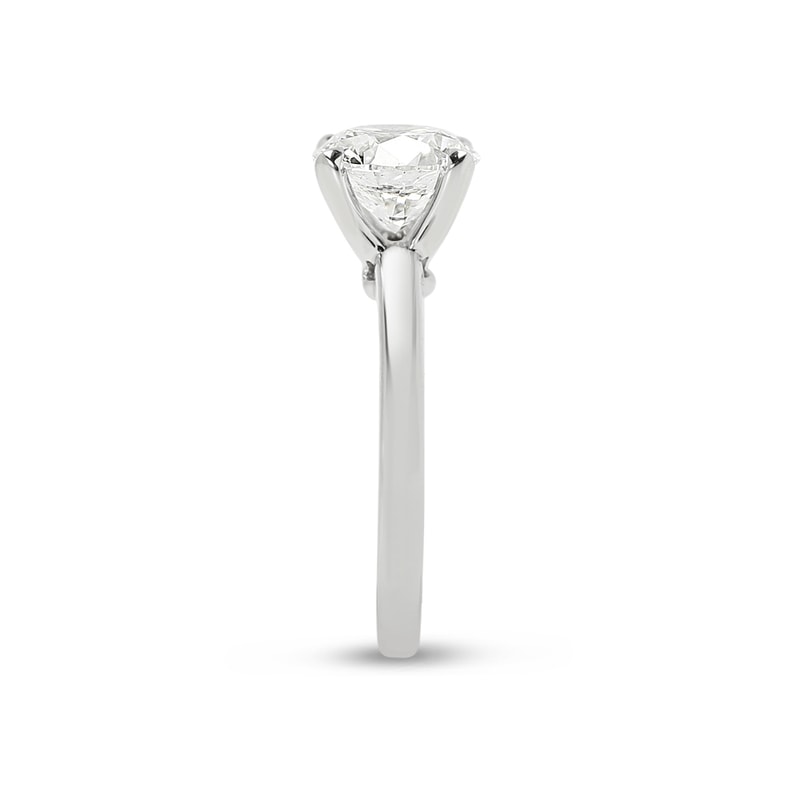 Straight Band Round Lab Grown Diamond Engagement Ring view 4