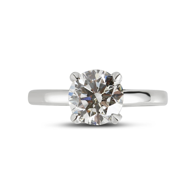 Straight Band Round Lab Grown Diamond Engagement Ring view 1