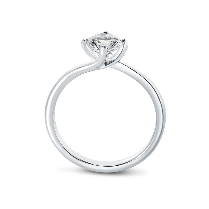 Twist Round Diamond Solitaire Engagement Ring view 3