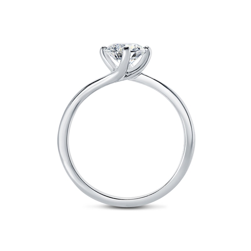 Twist Round Diamond Solitaire Engagement Ring view 5