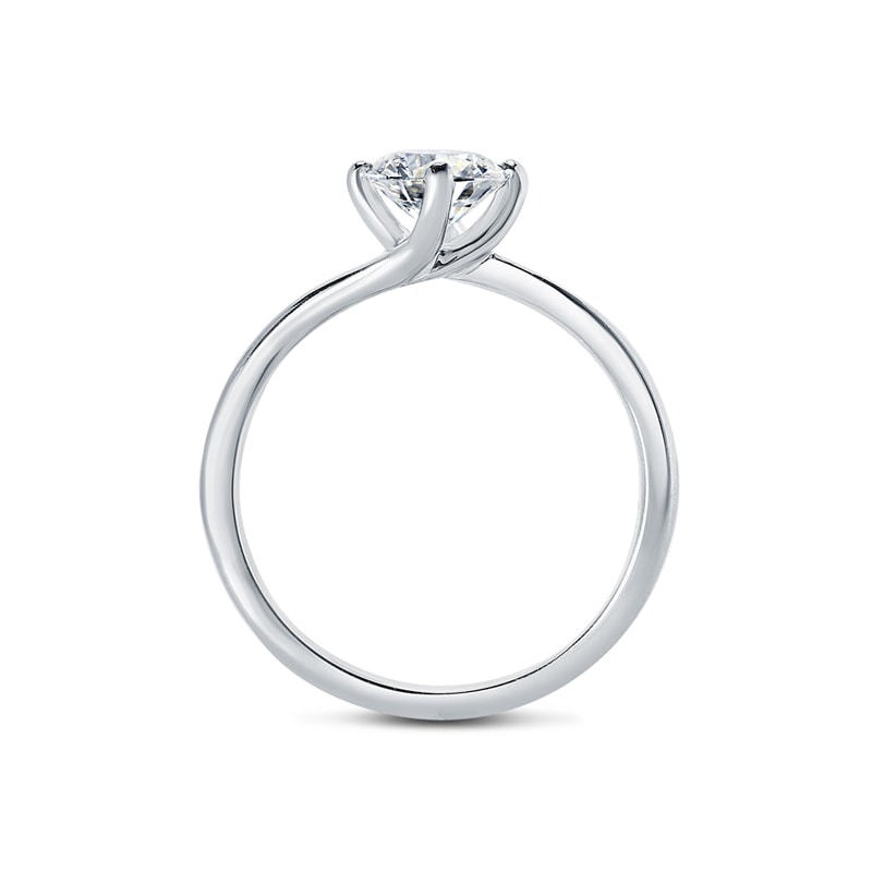 Twist Round Lab Grown Solitaire Diamond Engagement Ring view 5
