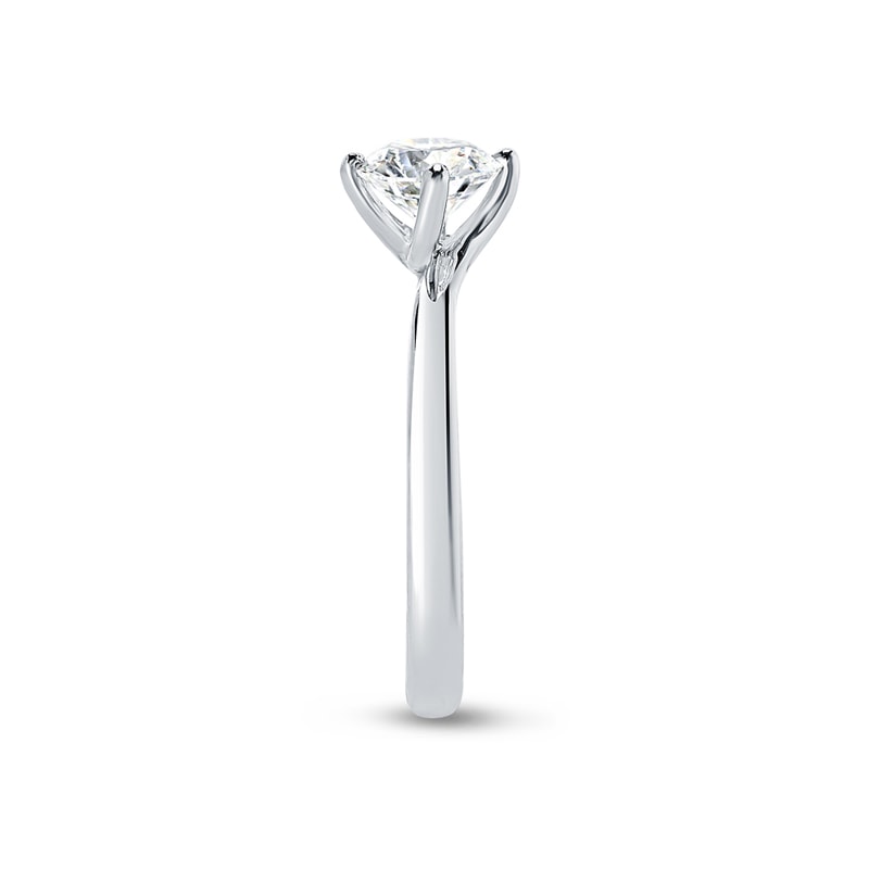 Twist Round Lab Grown Solitaire Diamond Engagement Ring view 4