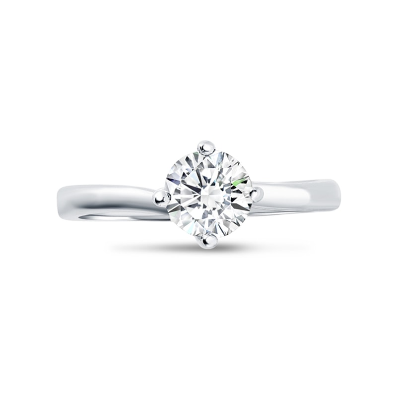 Twist Round Lab Grown Solitaire Diamond Engagement Ring view 1
