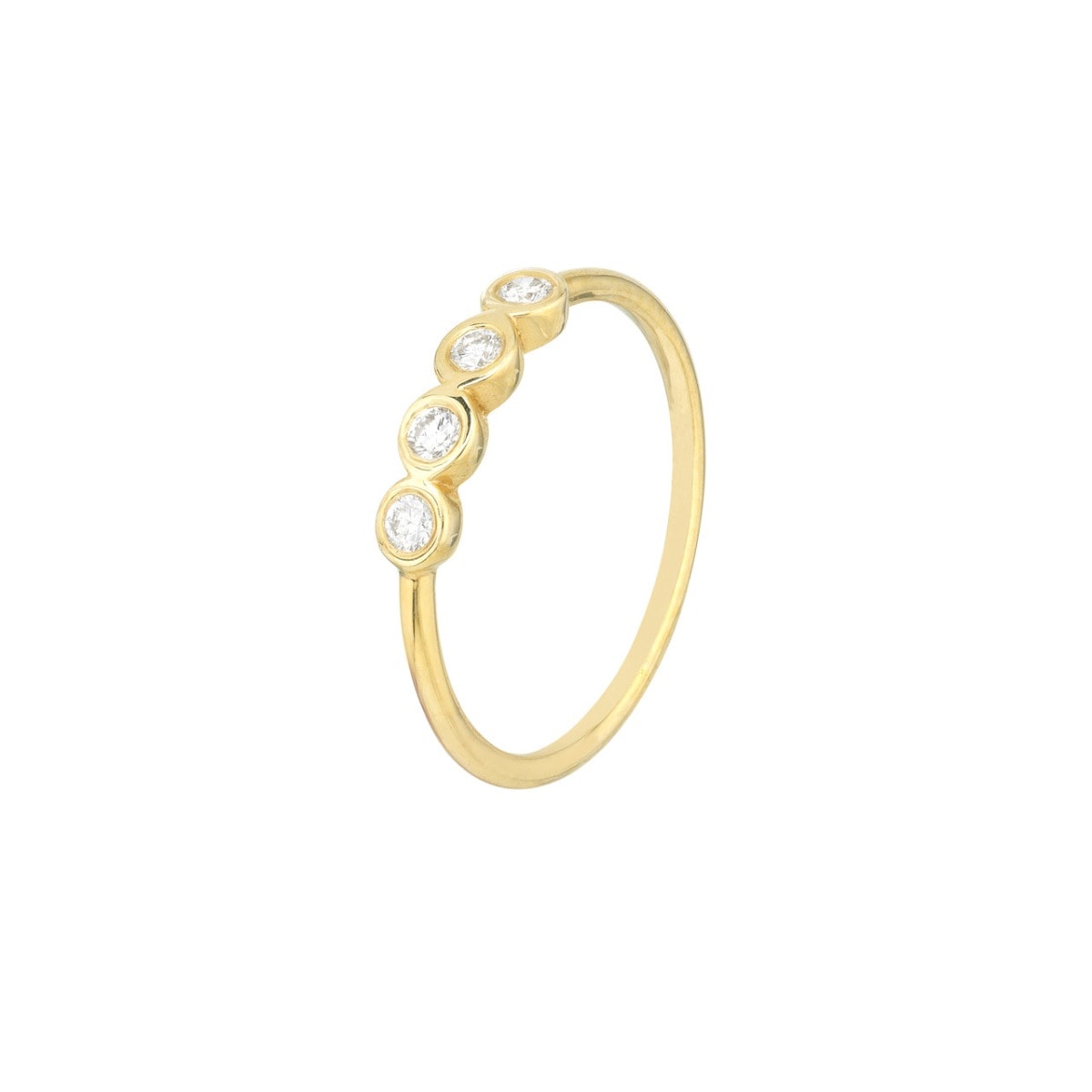Four Diamond Gold Ring view 3