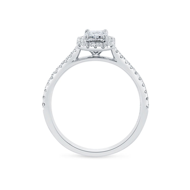 Radiant Shape Micro Set Halo Diamond Engagement Ring view 5
